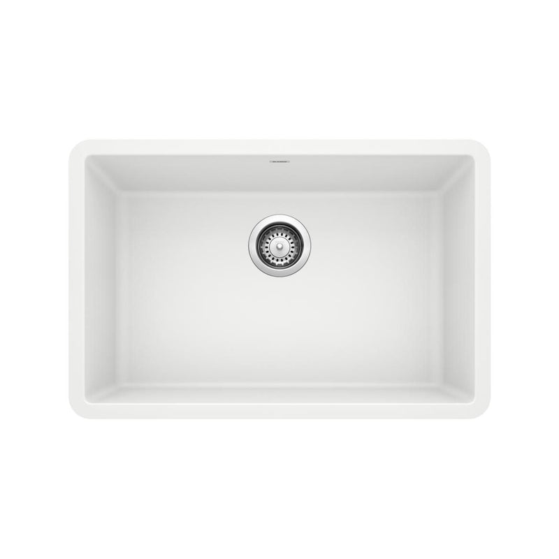 Blanco Precis SILGRANIT 27-in Single Bowl Undermount Kitchen Sink, White A4
