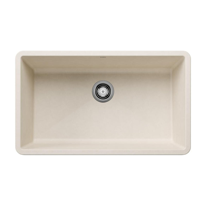 Blanco Precis SILGRANIT 32-in Super Single Undermount Kitchen Sink, Soft White T8