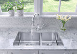 Blanco Quatrus R15 33-in 60/40 Double Bowl Undermount Stainless Steel Kitchen Sink