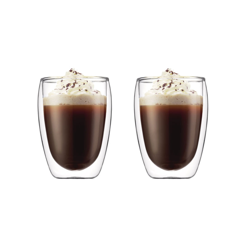 Bodum Double Wall Clear Glass Mugs, 11.8-oz, 2-pk G2