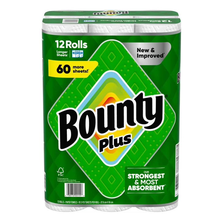 Bounty Plus Paper Towel, 12 x 91 Sheets E3