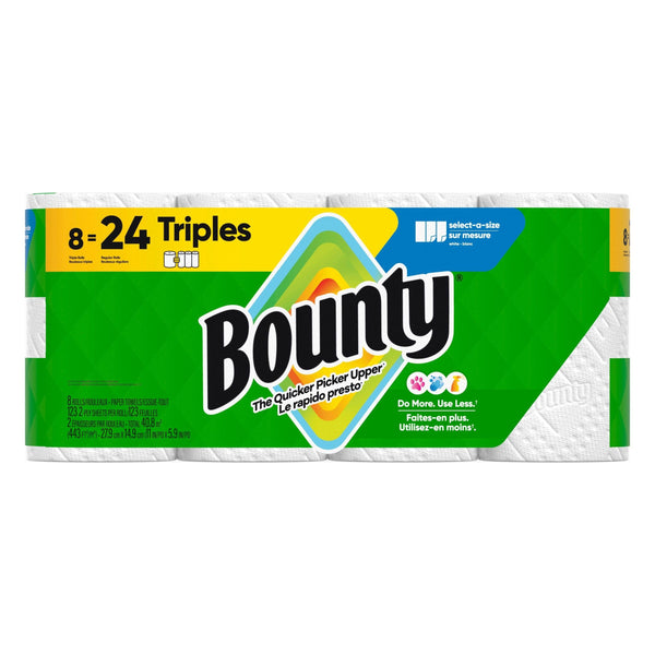 Bounty Select-A-Size Triple Roll Paper Towel, 2-ply, 8-pk M2