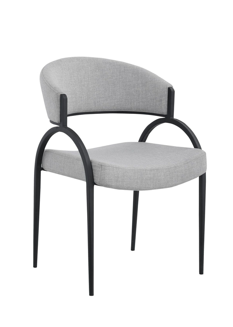 Brassex Alara Cream/Black Fabric Upholstered Dining Chair, 2-pc N2