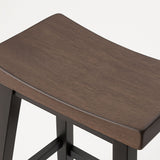 Brassex Arnold Oak/Dark Grey Counter/Bar Stool with Back Rest, 2-pc