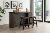 Brassex Arnold Oak/Dark Grey Counter/Bar Stool with Back Rest, 2-pc