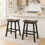 Brassex Arnold Oak/Dark Grey Counter/Bar Stool with Back Rest, 2-pc