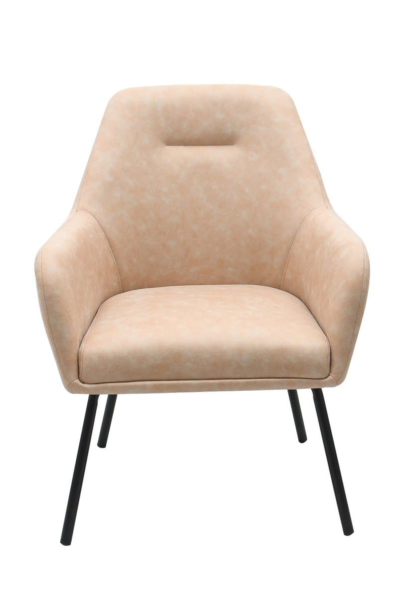 Brassex Arya Vintage Beige Tufted Fabric Upholstered Dining Chair G4
