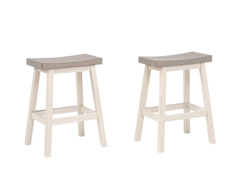 Brassex Asher Grey/White Backless Counter/Bar Stool, 2-pc E2