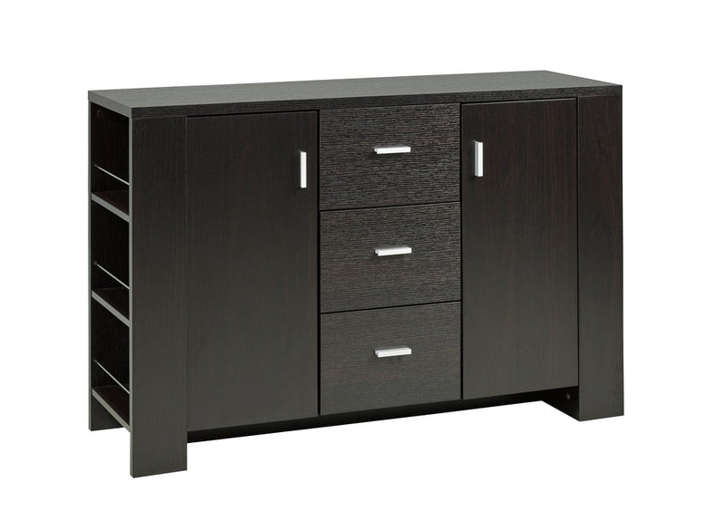 Brassex Ashton Freestanding Dining Buffet/Server with Storage, Dark Cherry M5