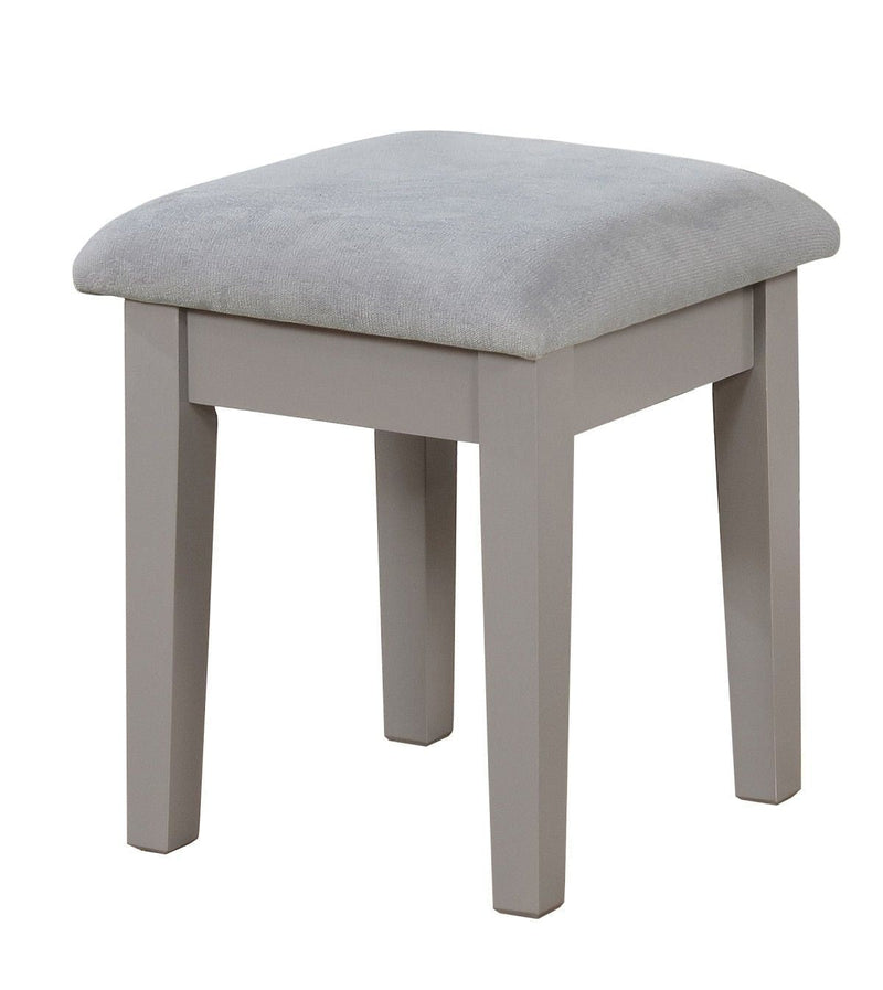 Brassex Cece 1-Drawer Grey Dressing Table Makeup Vanity Set with Stool and Mirror M7