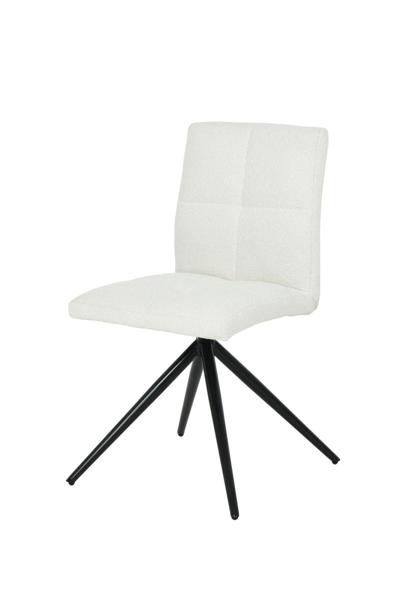 Brassex Ethan White Fabric Upholstered Armless Dining Chair, 2-pc G3