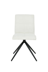 Brassex Ethan White Fabric Upholstered Armless Dining Chair, 2-pc