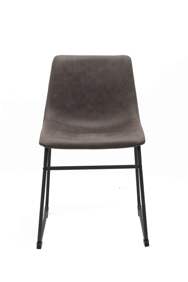 Brassex Rael Vintage Brown Fabric Upholstered Dining Chair, 2-pc N5
