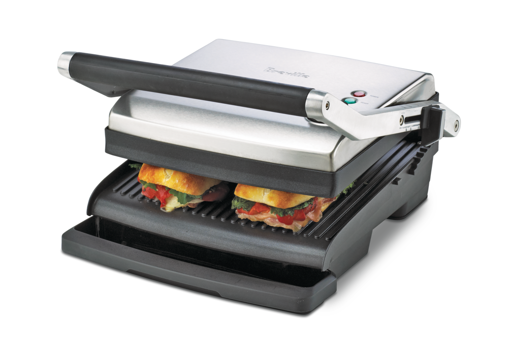 Breville Panini Non-Stick Indoor Grill & Sandwich Press, Brushed Stainless Steel