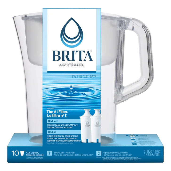 Brita Champlain 2.4 L (10-cup) Pitcher with 2 Filters Q8
