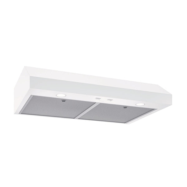 Broan Glacier1 350CFM Under Cabinet Kitchen Exhaust Fan Range Hood, White, 30-in Y1