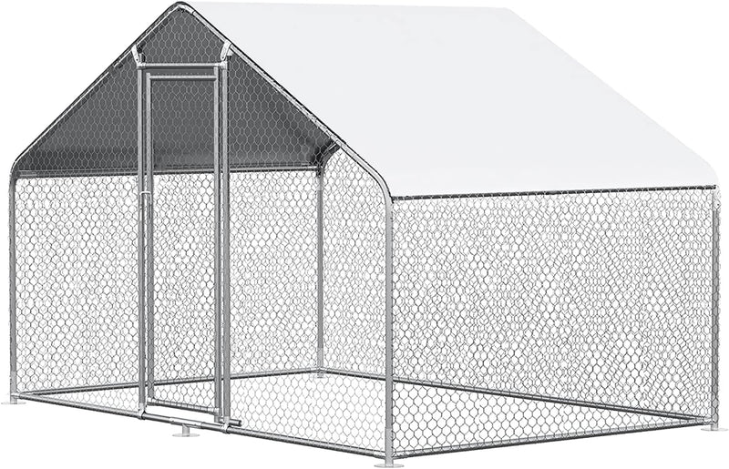 Chicken Coop Large Metal Chicken House/Pen for 6/10 Chickens Poultry Cage Q5