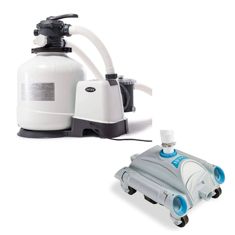 3000 GPH Above Ground Sand Filter Pump and Automatic Vacuum J4