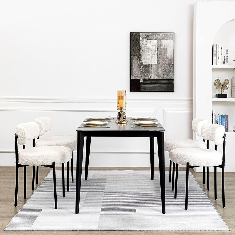 DYHOME White Dining Chairs Set of 4, Mid-Century Modern Dining Chairs, Kitchen Dining Room Chairs V3