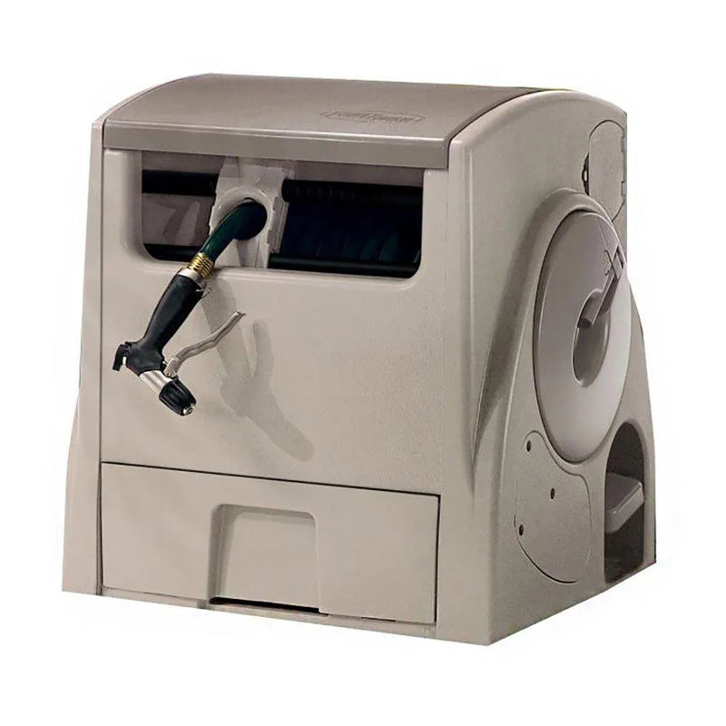 Powerwind Auto Power Rewind Hose Reel, Light Taupe M4