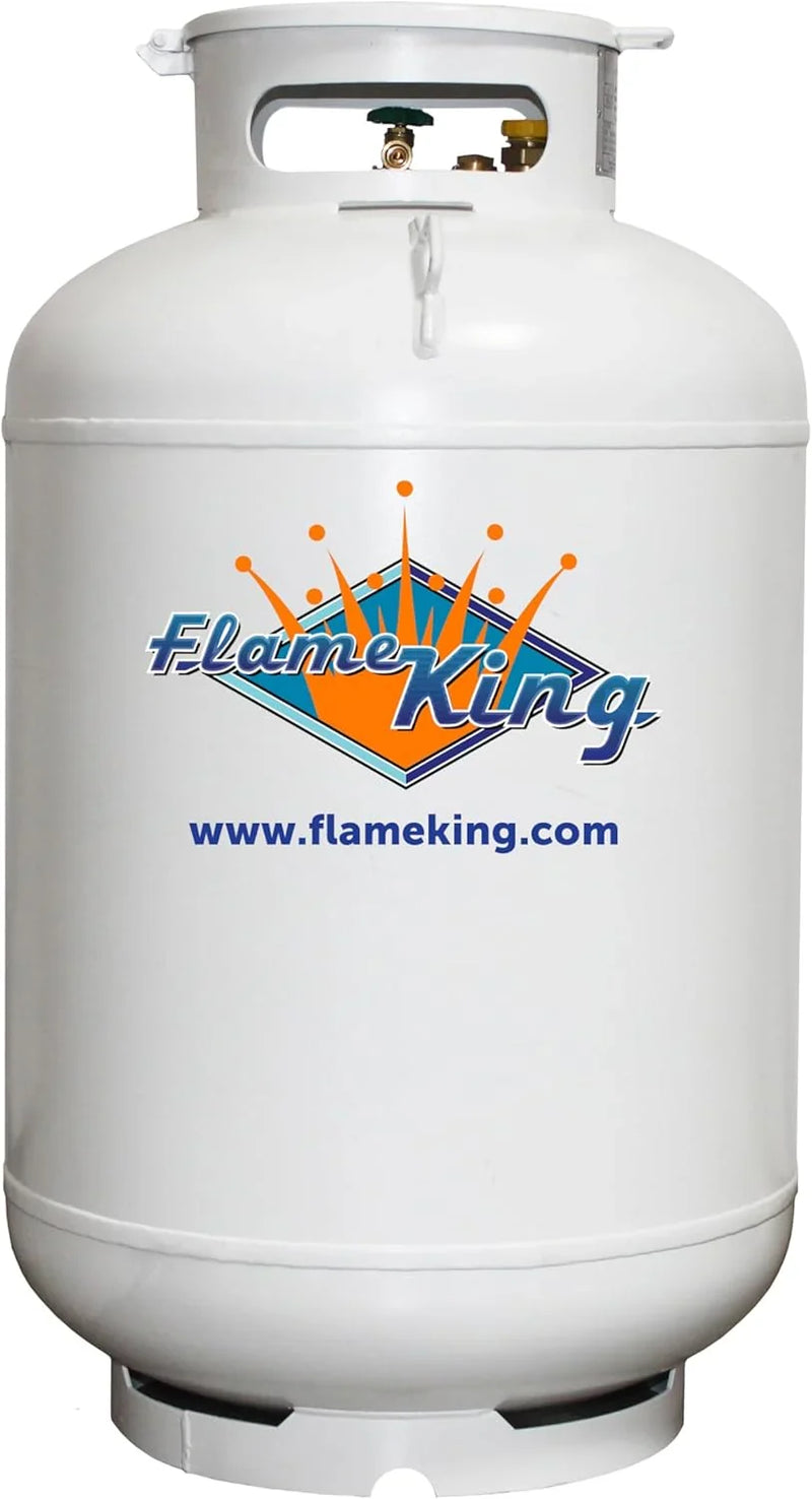 Flame King 420LB ASME Vertical Propane Tank, White R8