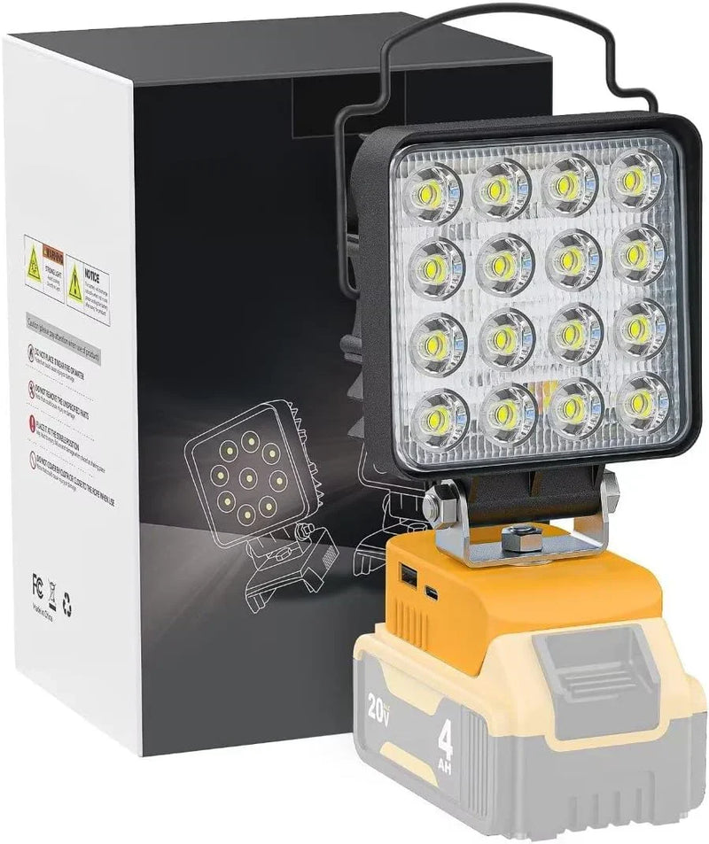 Cordless 20V Max LED Work Light for Dewalt 20v Battery 48W Flashlight Y7
