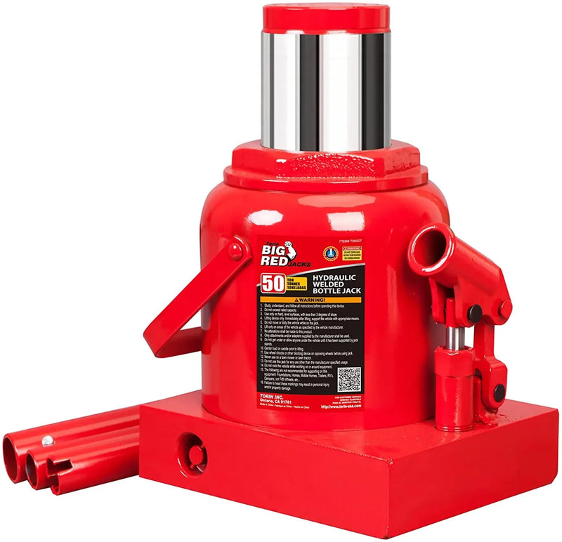 BIG RED 50 Ton Low Profile Hydraulic Bottle Jack – Welded Construction for Automotive & Heavy Lifting Q9