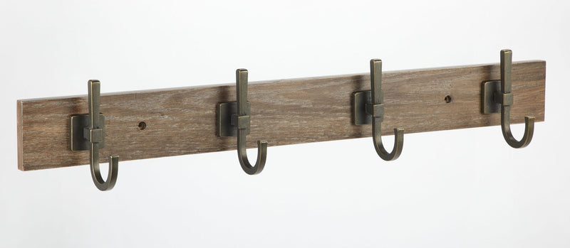 CANVAS 4-Hook Rail, Weathered Walnut, 27-in G1