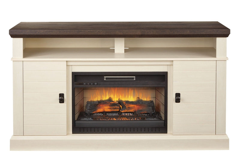 CANVAS Ashcroft Media Console Electric Fireplace TV Stand, 60-in, 1400W, Includes Remote Control, White P5