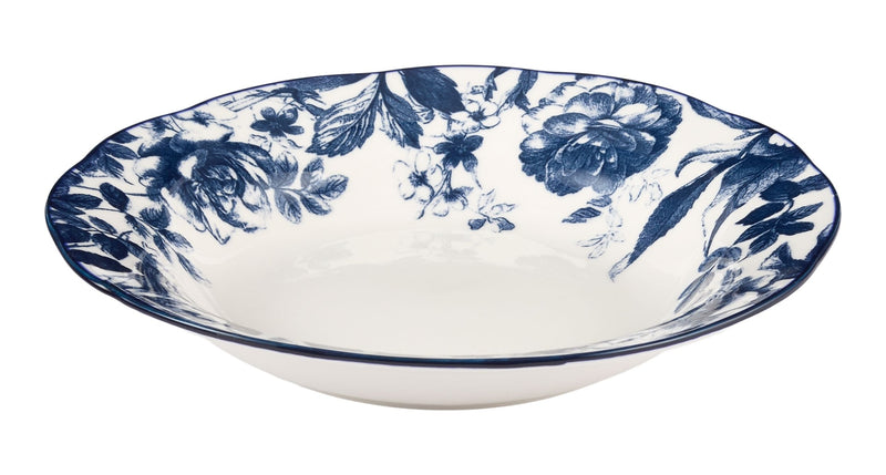 CANVAS Augusta Stoneware Dinner Bowl, 1-pc, White/Blue Floral S1