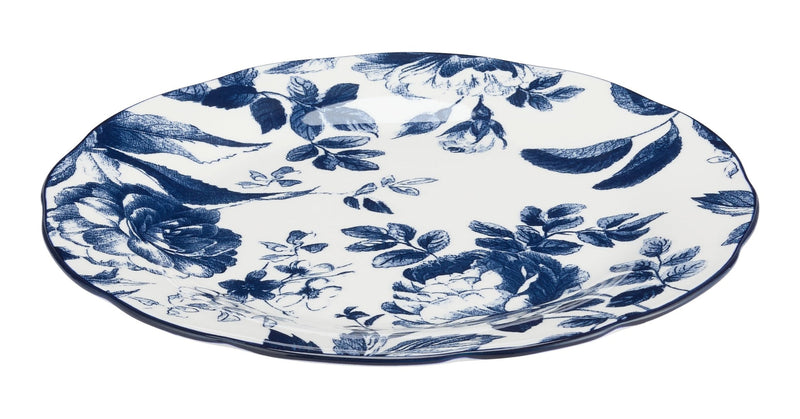 CANVAS Augusta Stoneware Dinner Plate, 1-pc, White/Blue Floral M6