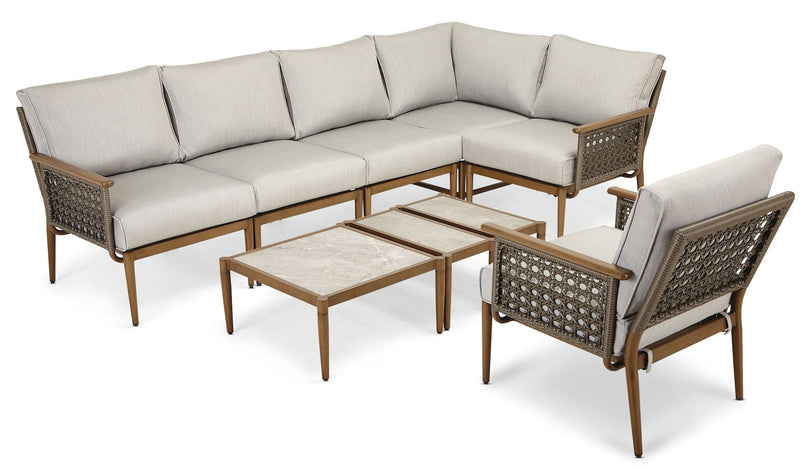 CANVAS Baffin All-Weather Wicker Outdoor/Patio Conversation Set with Custom Fit Cover P1