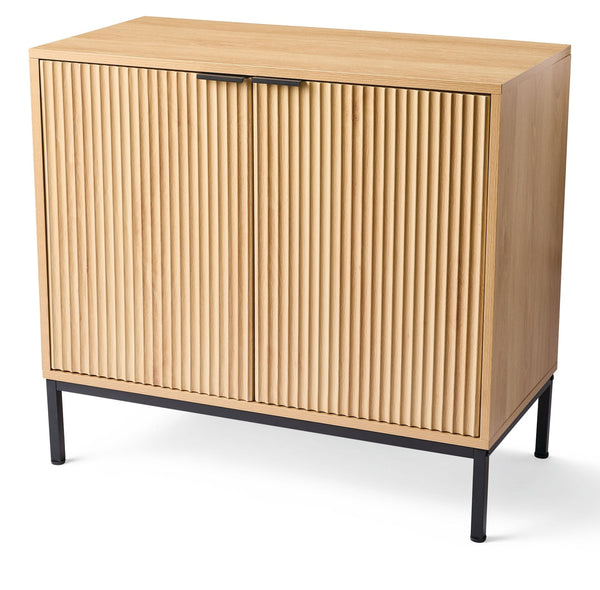 Canvas Byward Scallop Accent Cabinet Oak P0