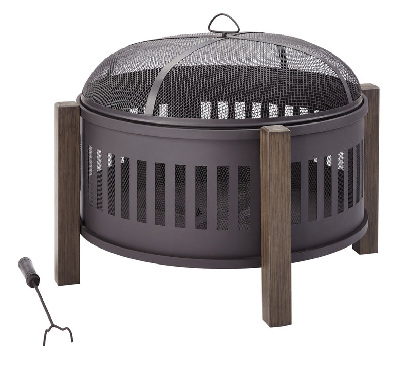Canvas Campobello Round Wood Burning Outdoor Fire Bowl/Fire Pit, 31 x 24-in Q5