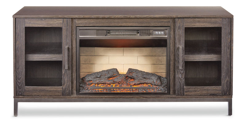 CANVAS Canmore Media Console Electric Fireplace TV Stand with Fireplace, 54-in, 1400W, Brown I8