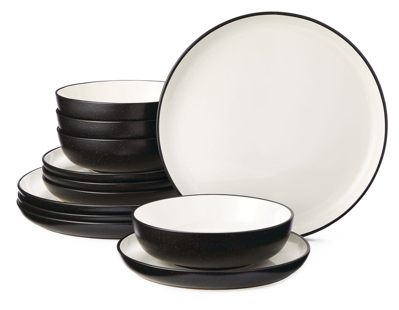 CANVAS Catalone Two-Tone Stoneware Dinnerware Set, Serves 4, 12-pc S2