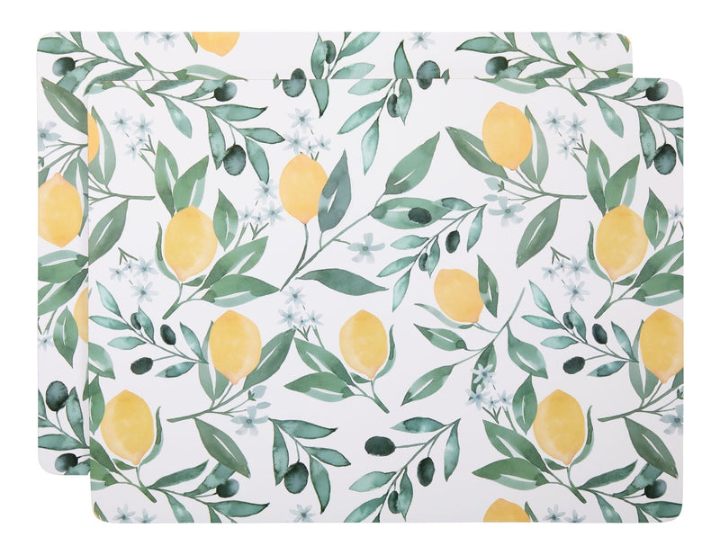 CANVAS Citrus Rectangle Cork Placemat Set, Multi-Coloured, 11-in x 15-in, 2-pk V2