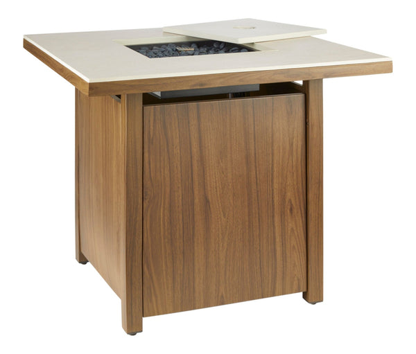 CANVAS Clarke LP Gas Outdoor Fire Table, 40,000 BTUs, 30-in, Brown G4