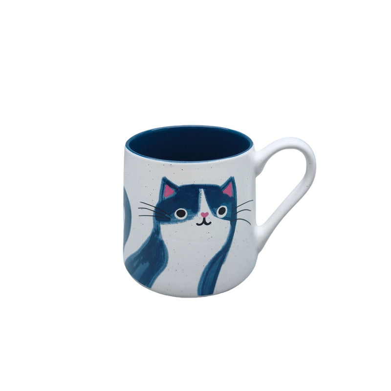 CANVAS Durable Stoneware Cat Mug, Blue, 18-oz K5