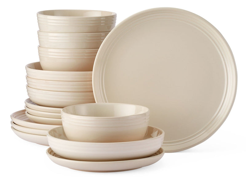 CANVAS Edenhill Farmhouse Bistro Stoneware Dinnerware Set, Serves 4, 16-pc, Cream Q9