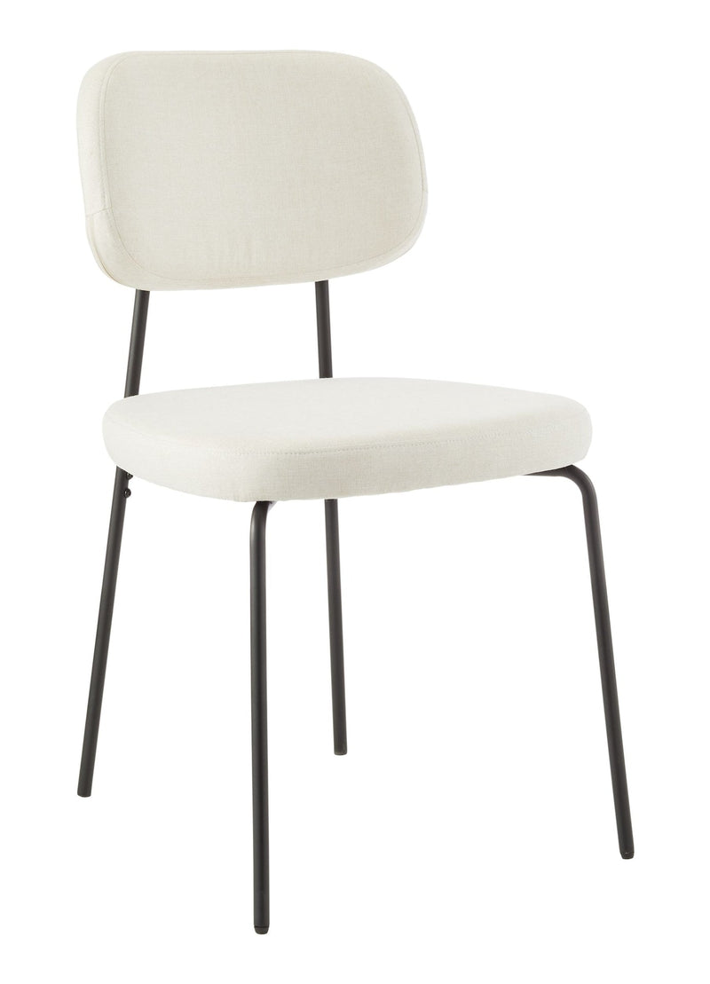 Canvas Evelyn Upholstered Fabric Dining Chair, Off-White/Light Grey T0
