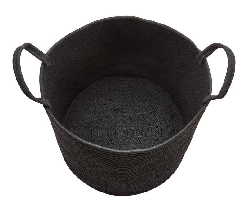 Canvas Finn Woven Cotton Rope Storage Basket, Black B4