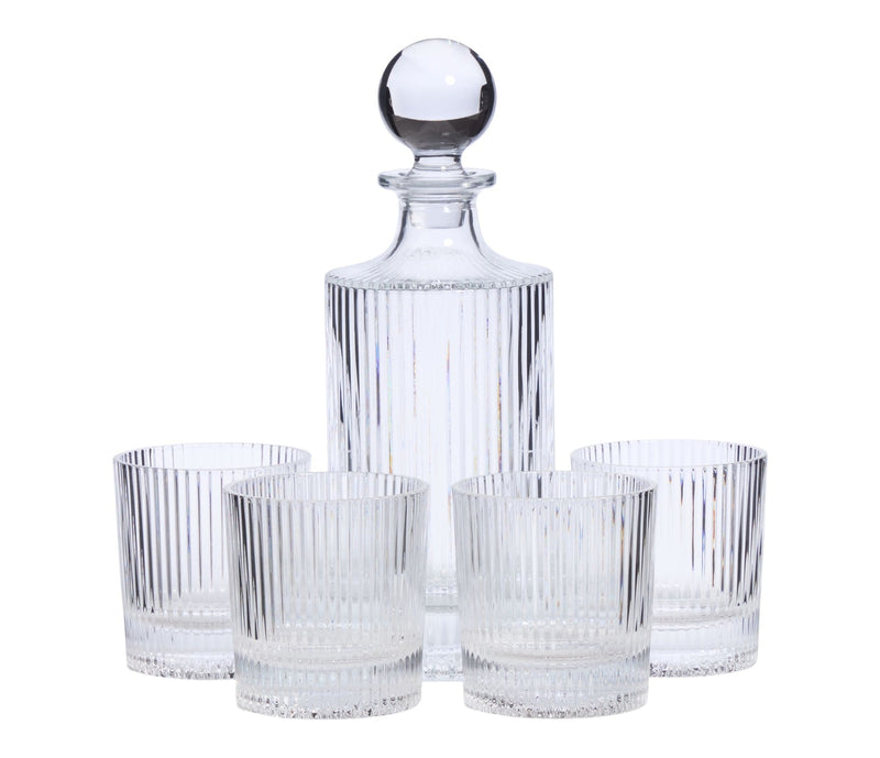 CANVAS Fluted Decanter & Glasses Set, 5-pc E5