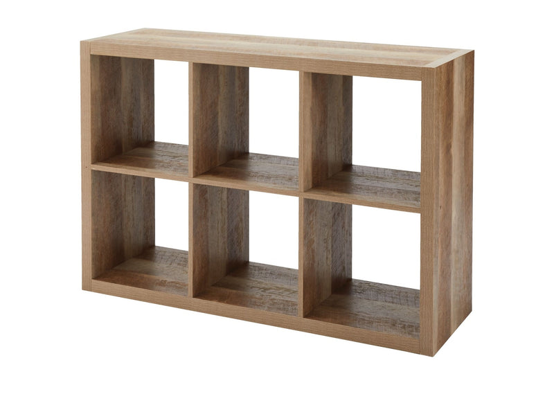 CANVAS Fraser 6-Cube Storage Organizer, Bookcase/Bookshelf, Light Oak Finish I7