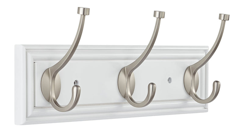 CANVAS Galena Stainless Steel 3-Hook Rail, White, 16-in S2