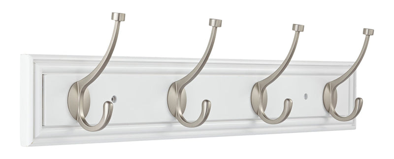 CANVAS Galena Stainless Steel 4-Hook Pill Top Rail, White/Silver, 27-in K0