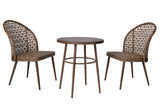 CANVAS Grayling Wicker Outdoor Patio Chat Set with Padded Cushions, Brown, 3-pc