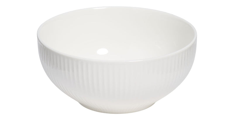 CANVAS Highbury Ribbed New Bone Low Bowl, 1-pc, White K8
