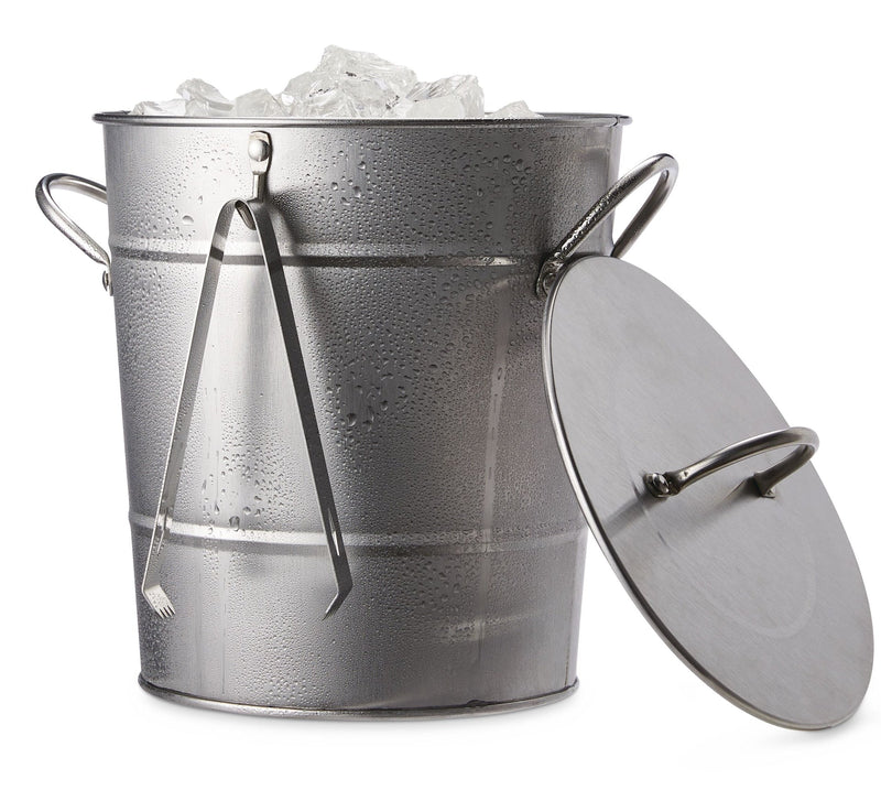 CANVAS Ice Bucket and Scoop, Stainless Steel with Insulated Liner, Silver, 9.06-in N6