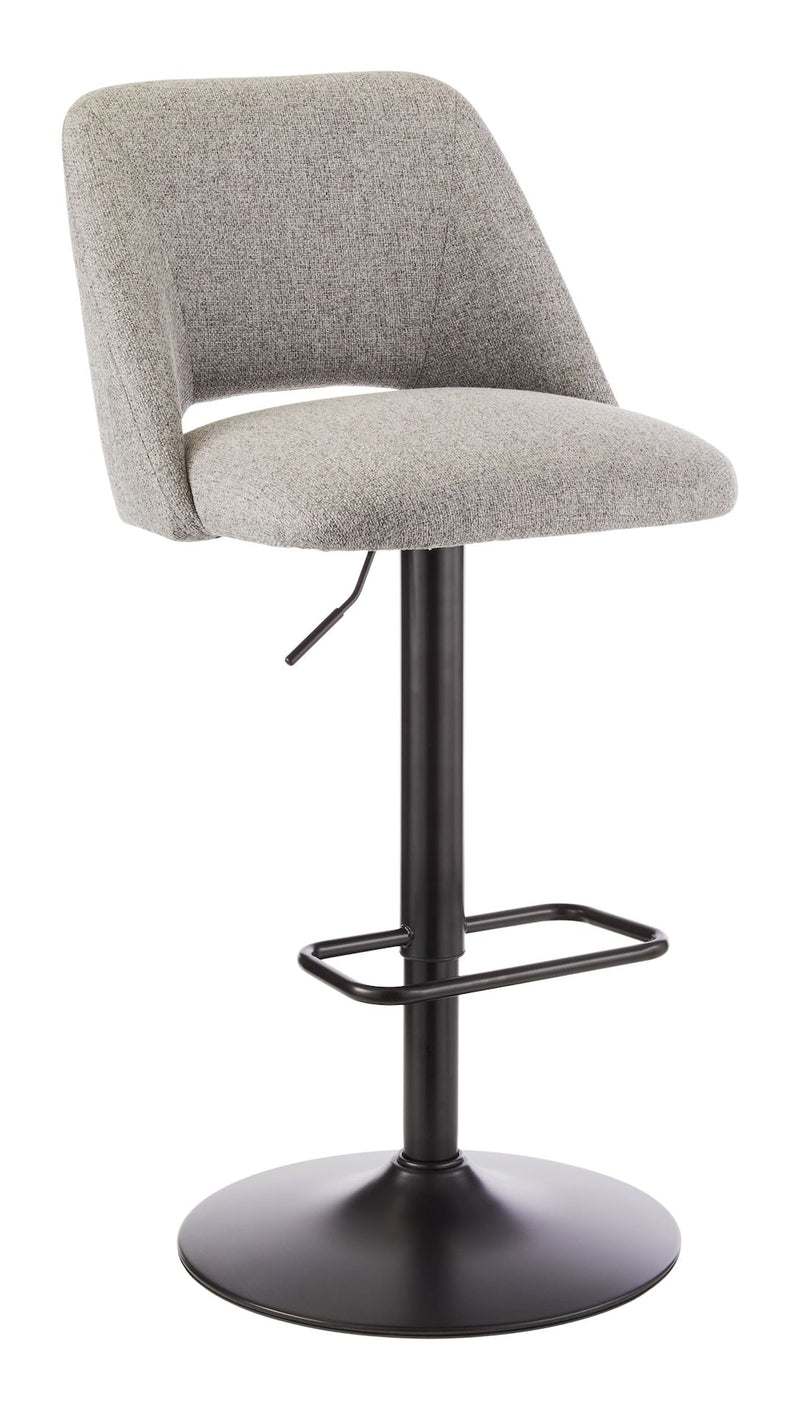 Canvas Inaya Adjustable Height Gas Lift Swivel Bar Stool, Grey L1